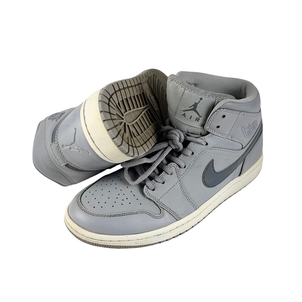 Nike Air Jordan 1 Mid Wolf Grey Men's Size 8.5 Basketball Shoes Retro OG‎